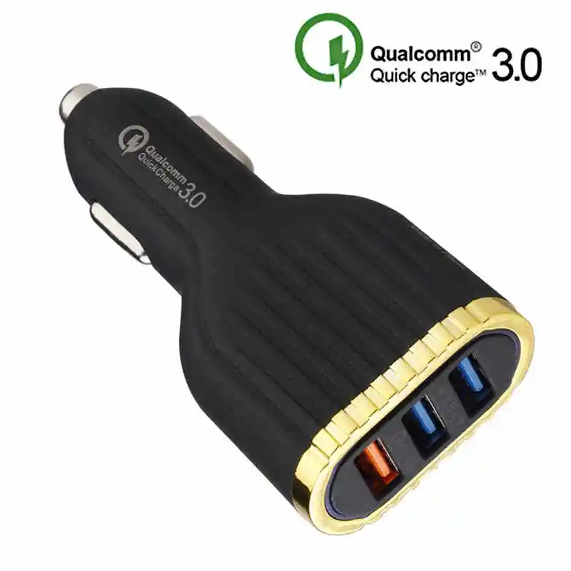 black Автомобильное зарядное устройство Quick Charge 3,0 USB зарядное устройство дорожный адаптер питания зарядное устройство для телефона SAMSUNG Android - Тип штекера: black
