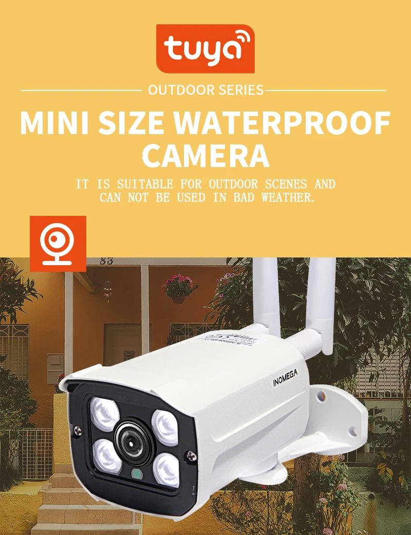INQMEGA Tuya Камера открытый Wlan Wifi Full HD 1080P 4 канала система Скрытого видеонаблюдения Системы металлическая IP камера видеонаблюдения для дома IP Видеонаблюдение