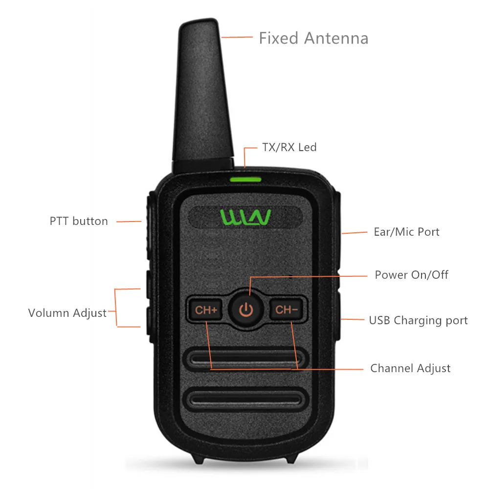 2db WLN KD-C52 Mali Maroktelefon Adóvevőkészülék KD C52 Két Mód Rádióadó Sonka  Rádióadó Megállóhely  walkie Hangosfilm számára Adomány gyerekeknek gyerekek