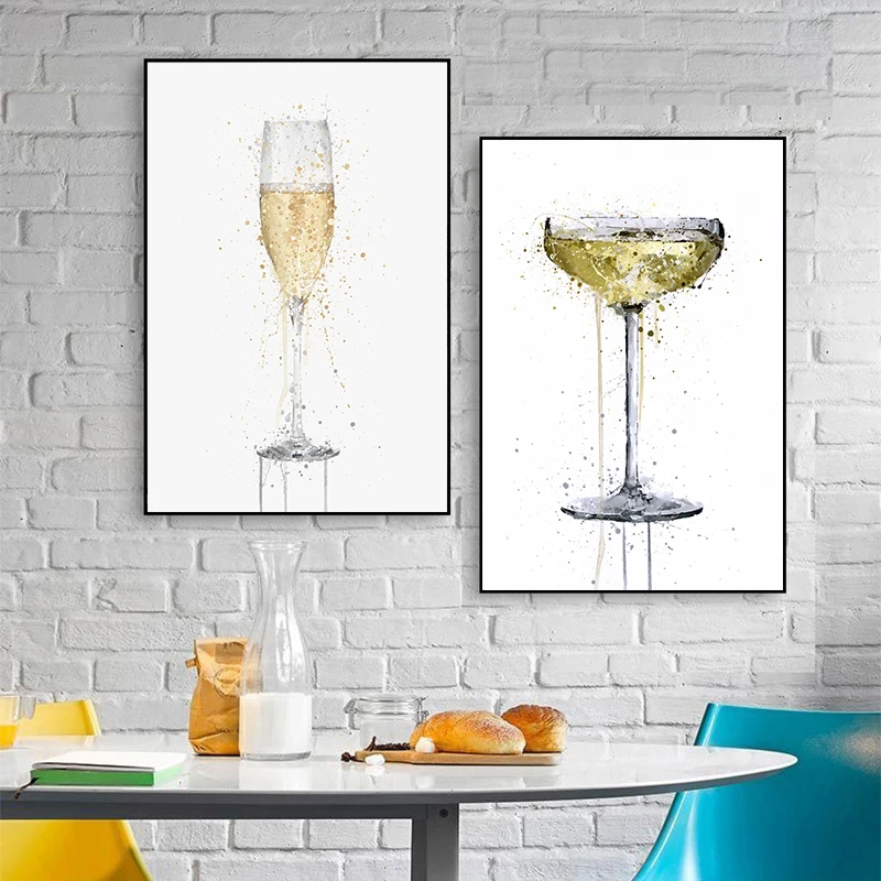 Bubbly Champagne Glass - Poster for all rooms