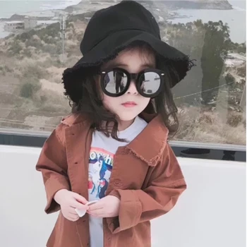 

Harajuku Japanese Korean Style Solid Color Children Denim Fisherman Hat Kids Baby Boys Girls Cute Fashion Caps