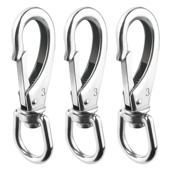 

Stainless Steel Swivel Eye Snap Hooks Scuba Diving Clips Boat Marine Spring Buckles for Bird Feeders Dog Leash Pet Chains D-Ring