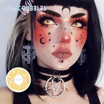 

SweetBubbles Blink Gold Halloween Contact Lenses Color Eye Lens 2pcs/pair
