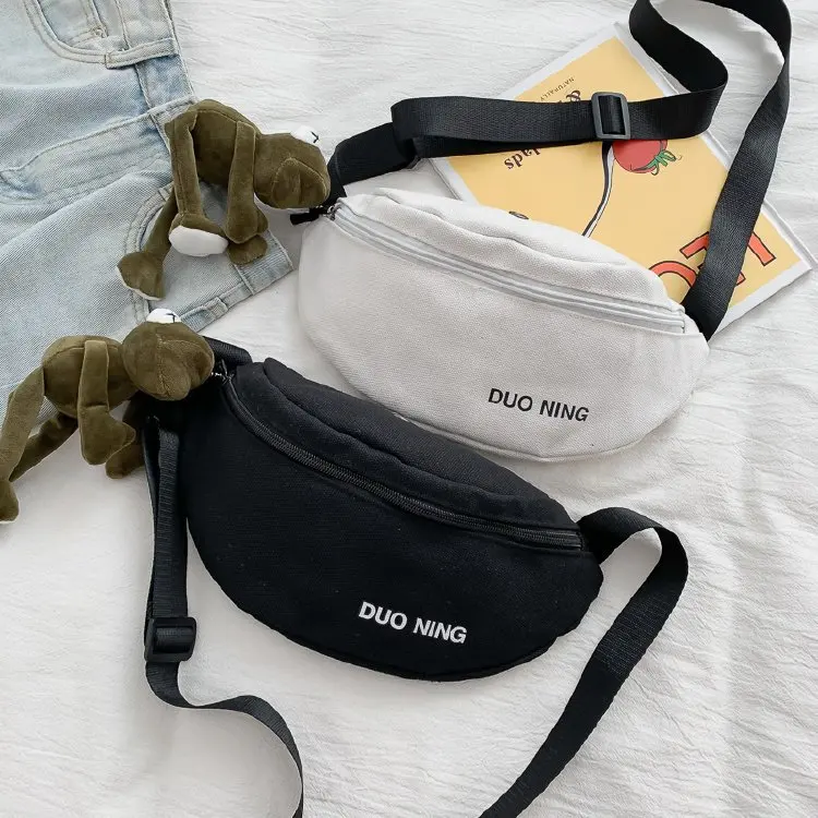 

Frog Canvas Bag 2019 New Style Fashion Small Canvas Bag Sesame Street Embroidered Shoulder Chest Pack Hot Selling Export
