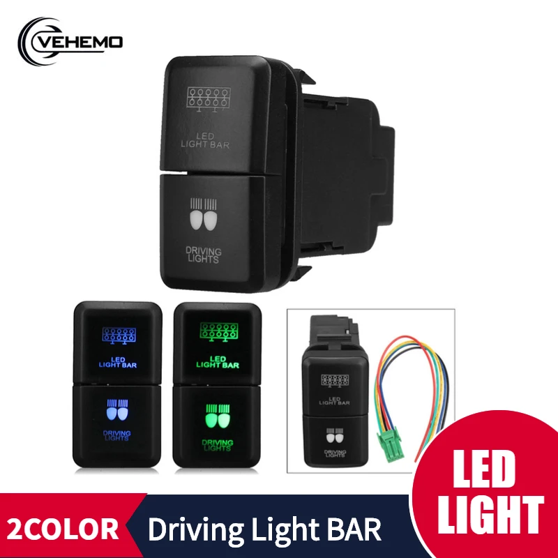 

Durable Switch Bar Switch Driving bar Push ABS Black Pratical Universal LED Light Switch Bar for TOYOTA Hilux Prado