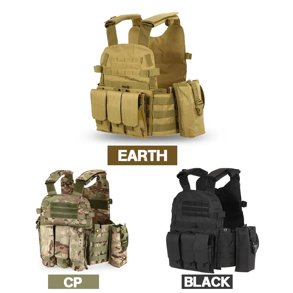 

Hot New Military Tactical Vest Outdoor Men Airsoft Hunting Vest Molle Combat Assault Plate Modular Vest with Hydration Pocket