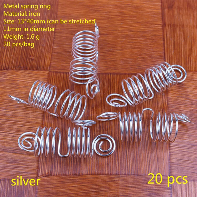 20-100 шт серебряное Золотое кольцо для волос для дредов регги для волос плетеные хип-хоп аксессуары для волос Металлические Регулируемые пружинные кольца - Цвет: 20 pcs   silver