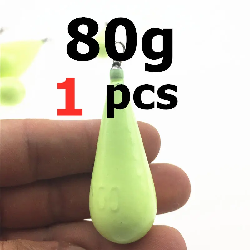 80g 10 г/15 г/20 г/30 г/40 г/50 г/60 г/80 г/100 г световой капли воды весовые весы флуоресцентный для рыболовного грузила рыболовные принадлежности - Цвет: 80g