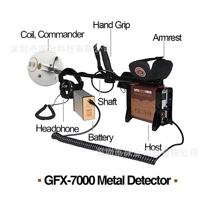 US $1.219.80 Super Strong Signal Metal Long Range Gold Detector GFX7000