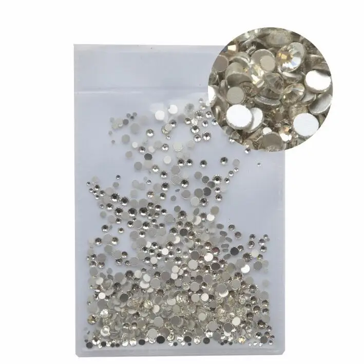 ss3-ss16Clear 1000pc Смешанные размеры 1000 шт./упак. кристально чистый AB не исправление пришивные стразы для ногтей Стразы для дизайна ногтей, 3D украшения для ногтей украшение драгоценных камней - Цвет: ss3-ss16Clear 1000pc