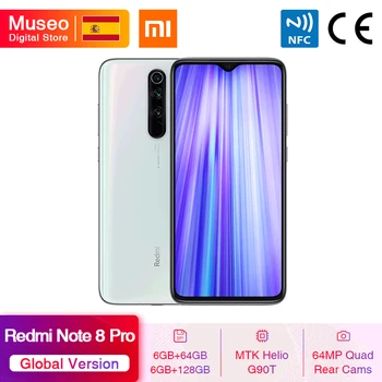Перейти на Алиэкспресс и купить Глобальная версия смартфона Xiaomi Redmi Note 8 Pro, 6 ГБ 128 Гб ПЗУ, 64-мегапиксельная четырехъядерная камера, MTK Helio G90T, 4500 мАч, 18 Вт, QC 3,0, UFS 2,1