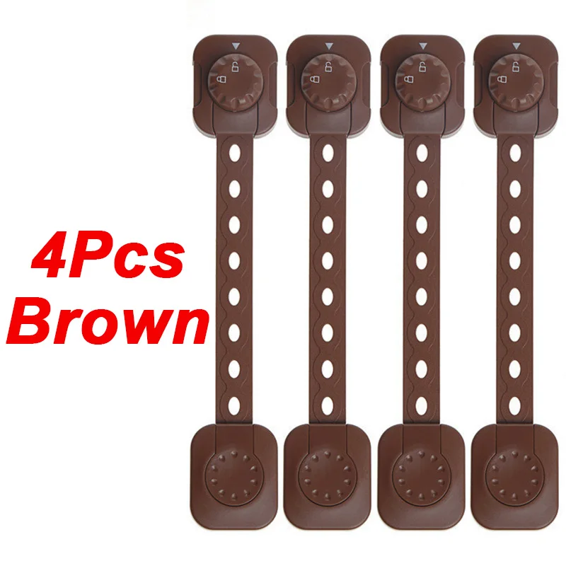 4 Pcs Brown 4 шт./партия Многофункциональный защитный замок для детей, детские противозажимные двери шкафа, для малышей, для детей, замок для ящика, защита, безопасность, товары - Цвет: 4 Pcs Brown