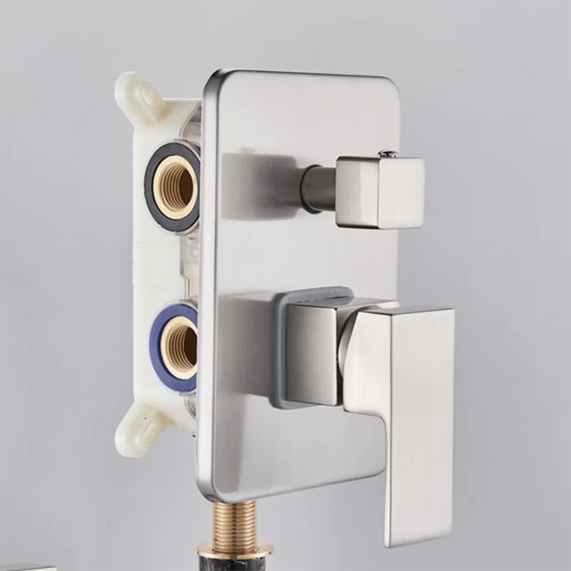 Brushed nickel 3 way Набор для душа аксессуары Смеситель горячей и холодной воды кран для ванны душ настенный смеситель клапан контроль температуры Дождь душ хром - Цвет: Brushed nickel 3 way