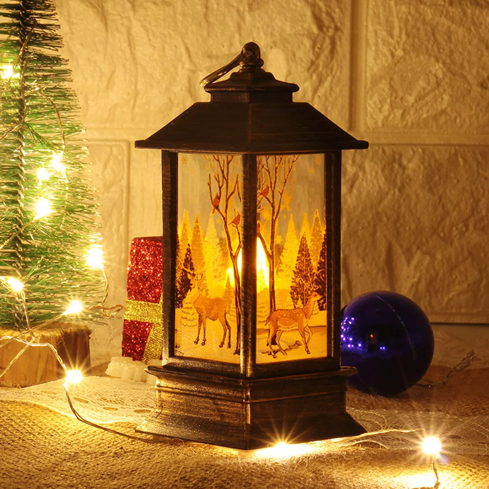 Новинка, рождественские украшения для дома, фонарь, Светодиодная свеча, чайный светильник, свечи, Санта-олень, светильник со снеговиком, Navidad, украшение на год