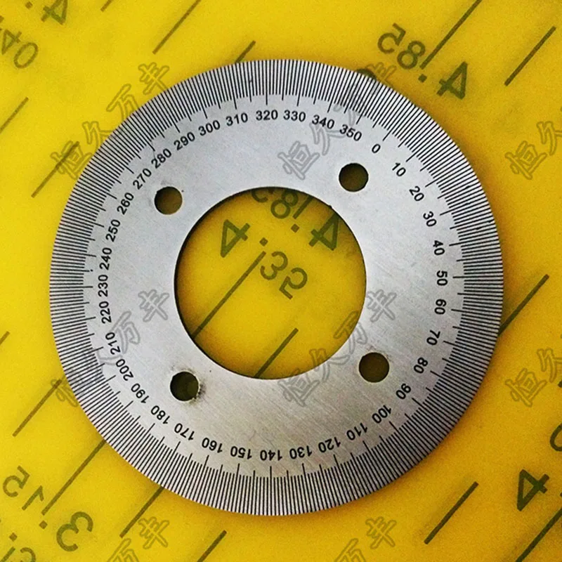 Diameter:60mm inner hole:25mm thickness:2mm 360 degree Ultra small dial scale Stainless steel disc 2