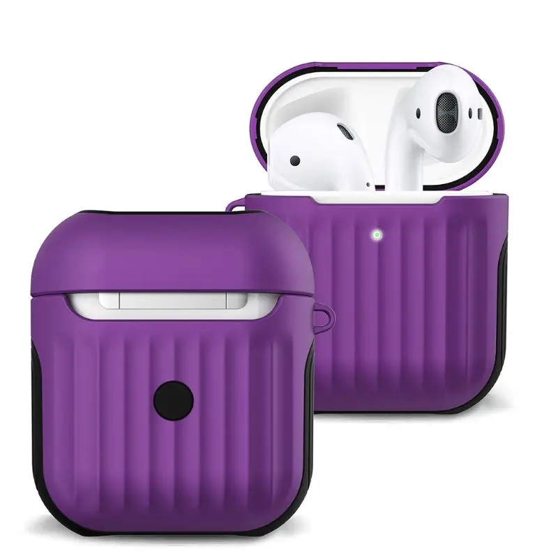 Жесткий защитный чехол против царапин для Apple Airpods 2 комплект наушников - Цвет: Фиолетовый