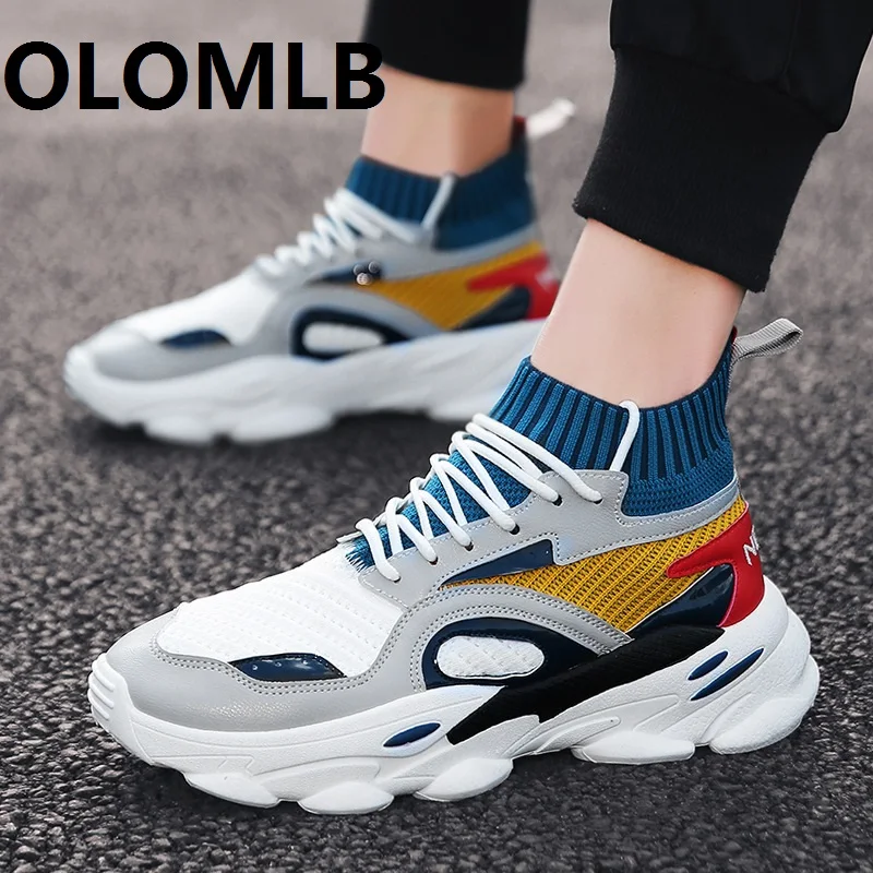 

New flyknit men casual shoes sports high top Basketball tennis running Sneaker Trainers Outdoor travel shoes