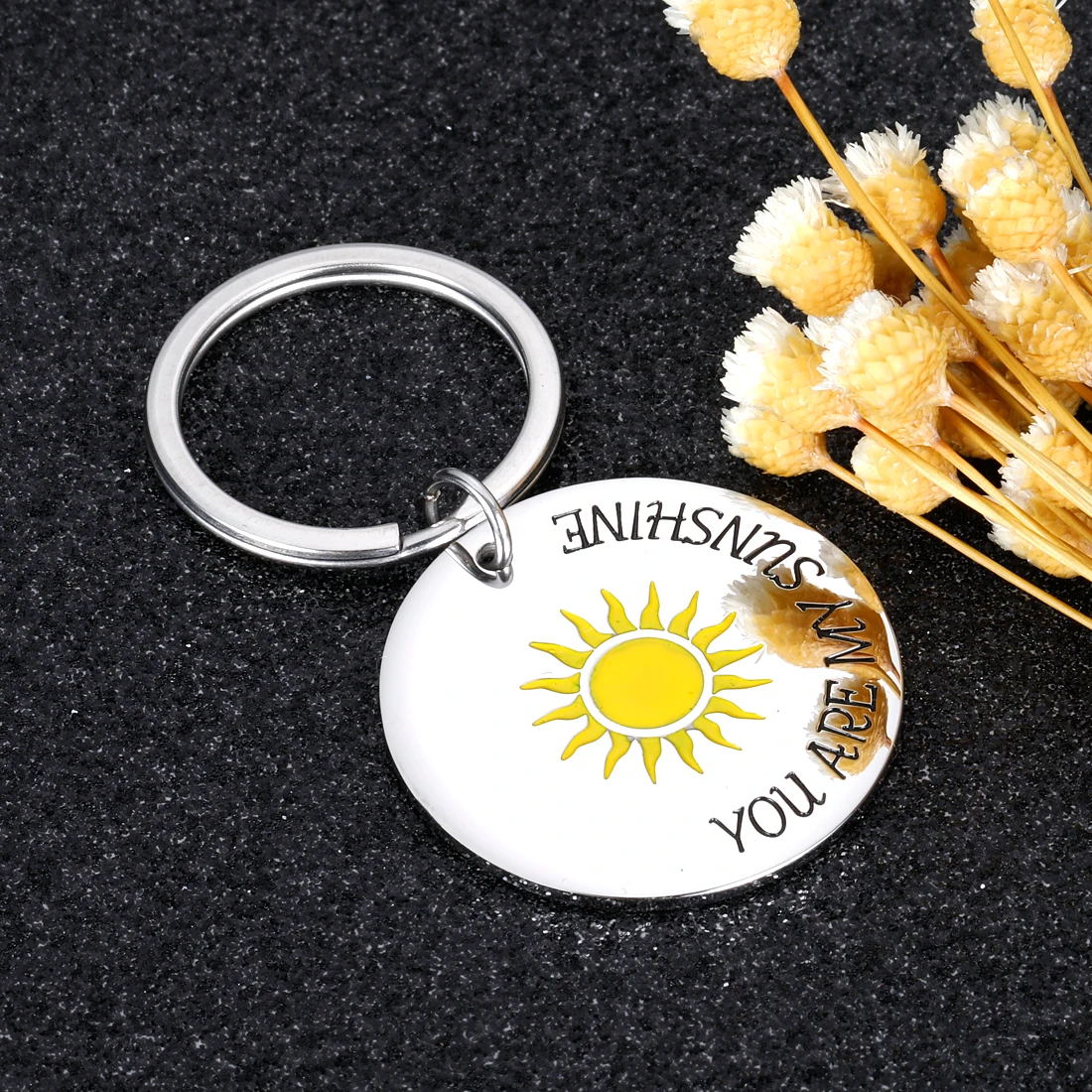 You Are My Sunshine Women Keychain for Wife Birthday Bride Wedding Day Girl Her Daughter Marriage Valentines Christmas Gift