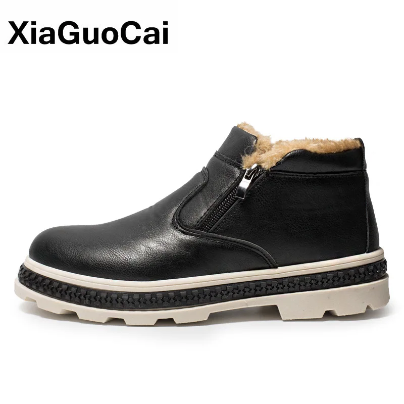 

Winter Cotton Shoes Warm Casual Snow Boots with Fur Martin Ankle Boots Outside Fashion Retro Non-slip New Arrival Man's Footwear