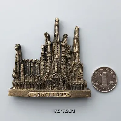 barcelona 3D национальные страны сувенир Туризм магнит холодильник европейский город Барселона Франция Париж Исландская паста стикер для холодильника - Цвет: barcelona