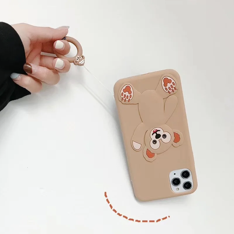 Милый розовый фиолетовый Duffy Bear балетный чехол для телефона с кроликом для iphone 11 Pro Max 6s 7 8 plus милый силиконовый чехол с кольцом из мультфильма