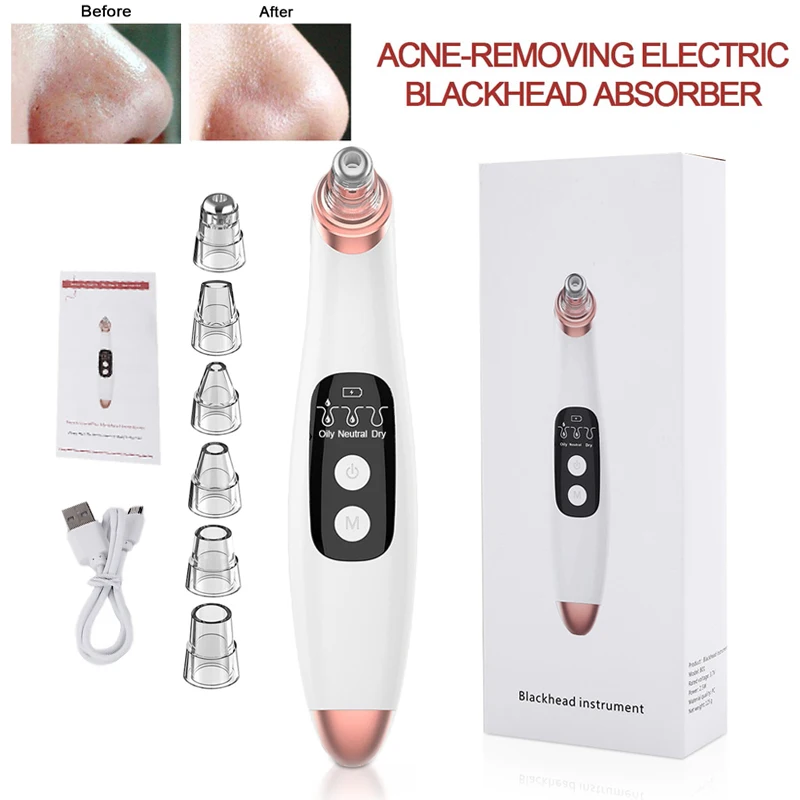 

USB Blackhead Black Dot Remover Face Pore Vacuum Skin Care Acne Pore Cleaner Pimple Removal Deep Cleansing Vacuum Suction Tools