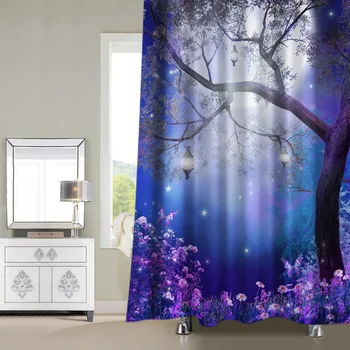 

Modern Blue Ocean Shower Curtain Clear Waterproof Art Shower Curtain Washable Elegant Tende Da Doccia Bathroom Curtain BA60