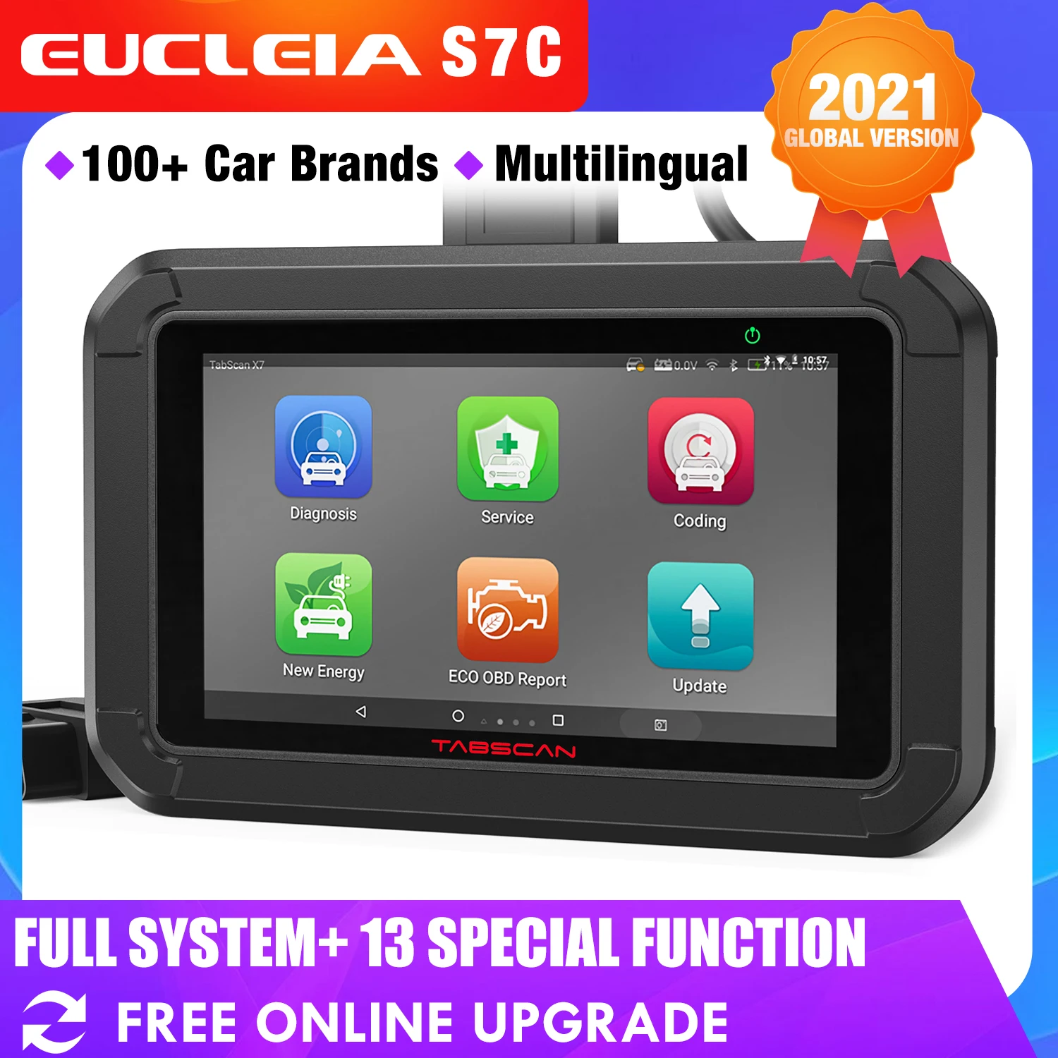 Eucleia S7c Obd2 Scanner Full System Automotive Tools Abs Epb Airbag Dpf Oil Reset Odb2 Obd 2