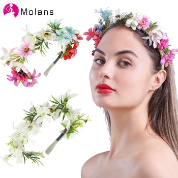 

Molans New Stimulated Flower Crowns for Women Hairbands Romantic Faux Rose Floral Hairbands Hair Hoops Headbands for Wedding
