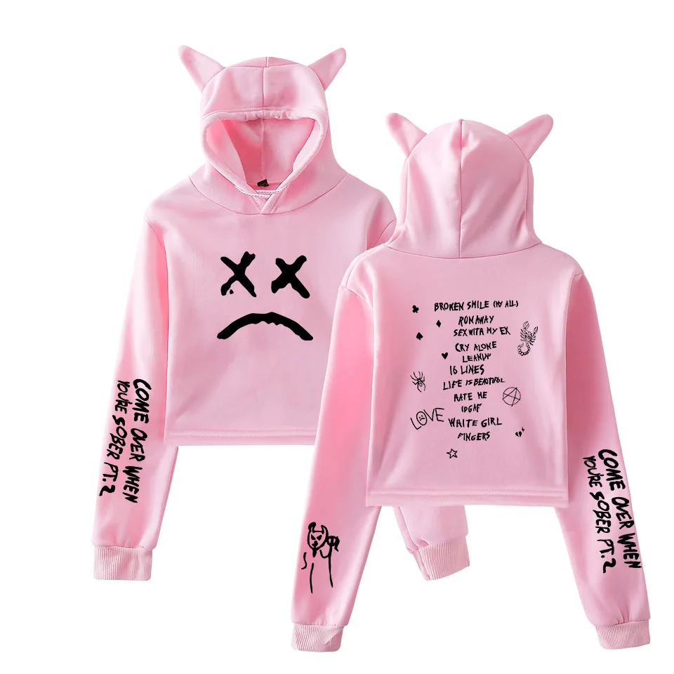 Lil Peep толстовки Love Lil. peep женские свитшоты пуловер с капюшоном принт кошачьи ушки