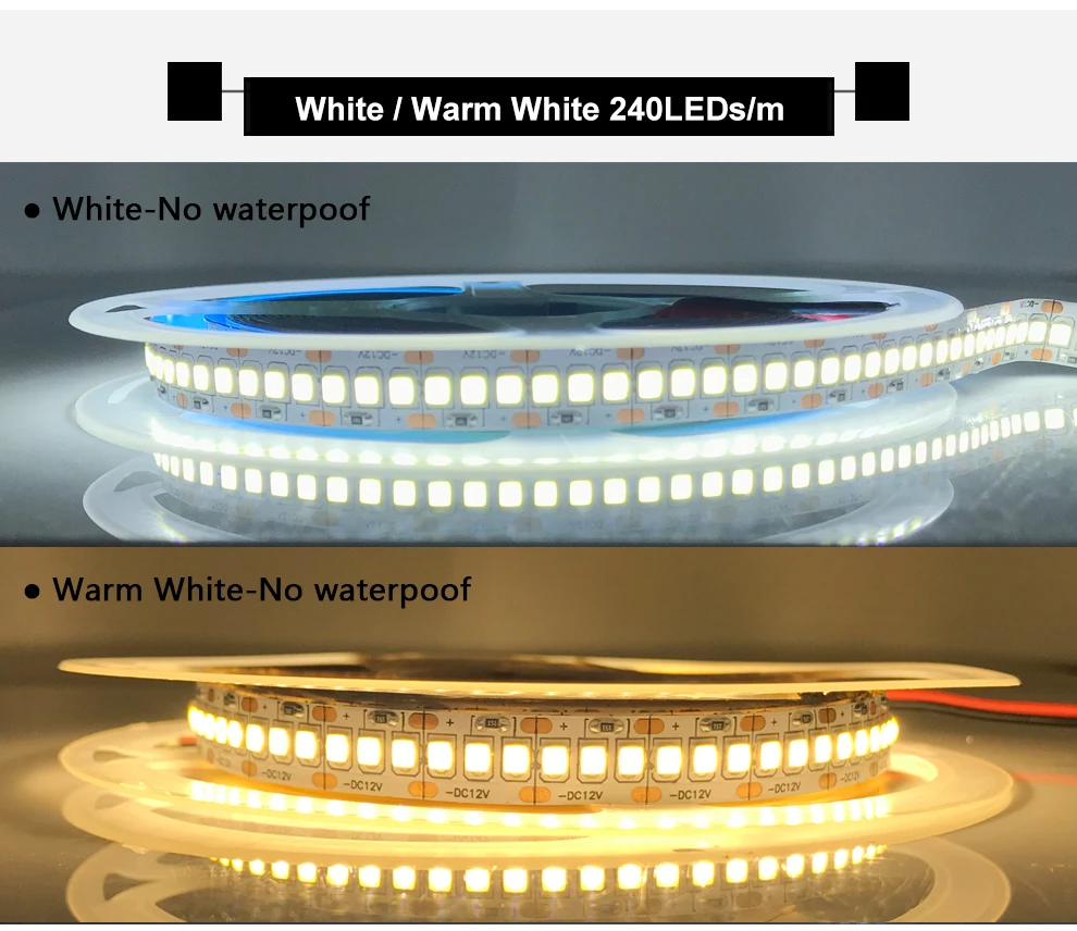 5V 12V 24V Led Strip Light RGB PC SMD 2835 White Ledstrip Waterproof 5 12 24 V Volt RGB LED Strip Tape Lamp Light Strip Flexible