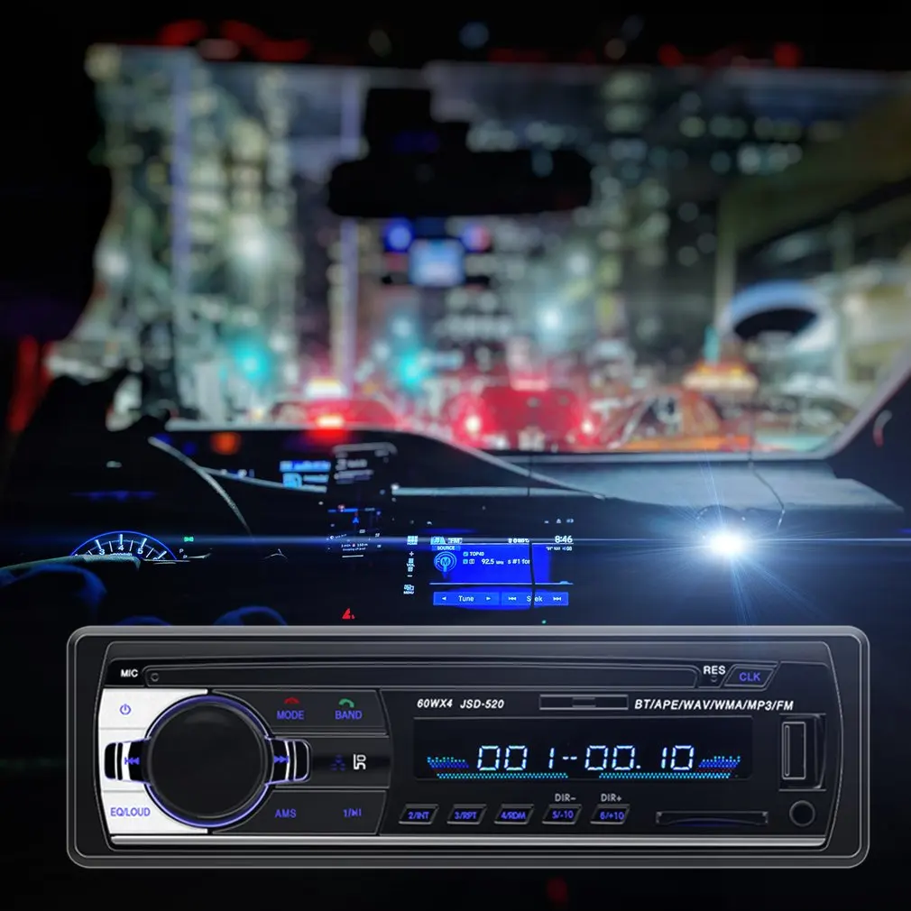 Jsd520 Автомобильный Bluetooth MP3-плеер автомобильный fm-карта машина Hands-free радио прочные автомобильные радио авто