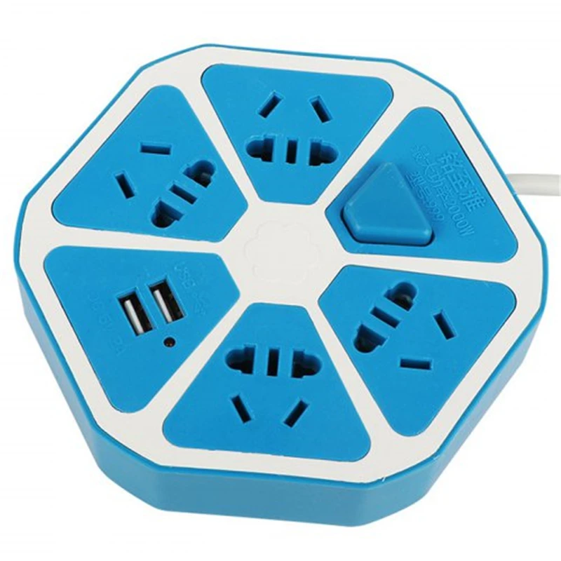 

Household Creative Fruit Plug-in Board High-power Power Socket Intelligent Wiring Board Multi-function USB Plug - Deep Sky Blue