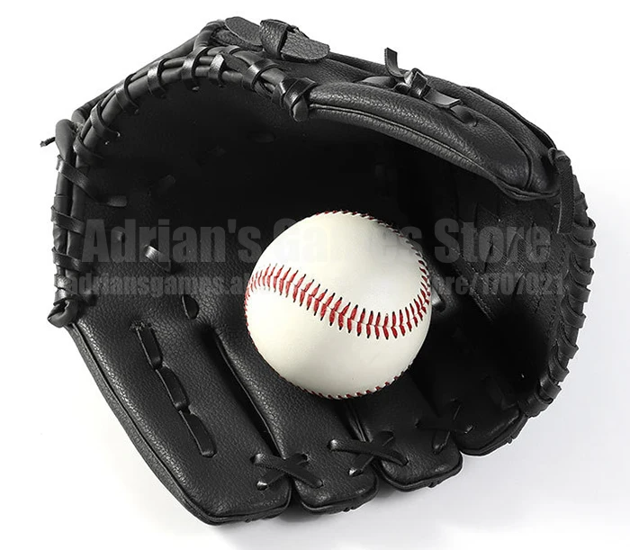 Kids/Adults Baseball Set With 1 Baseball Glove& 1 Ball 3 Colors Thick Leather Glove Baseball Mitt