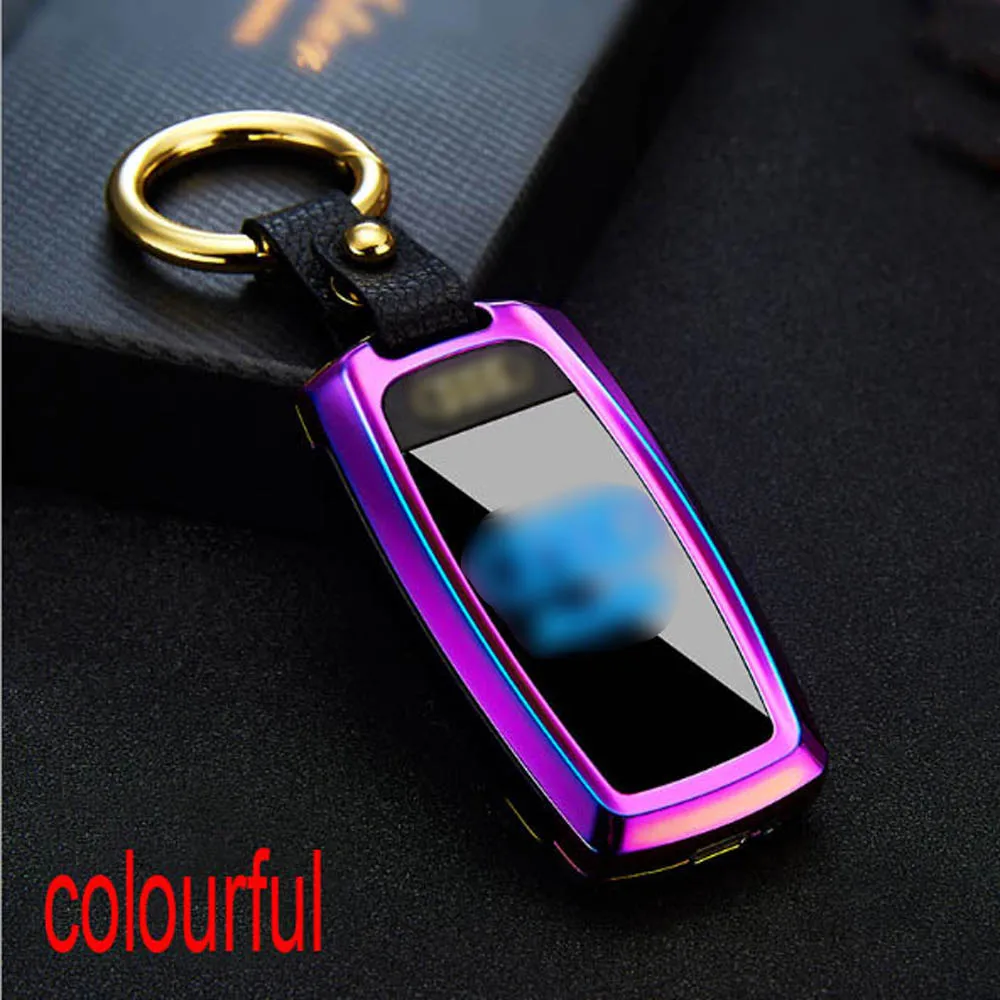 cilourful USB Зажигалка светодиодный экран Ключ Пряжка - Цвет: cilourful