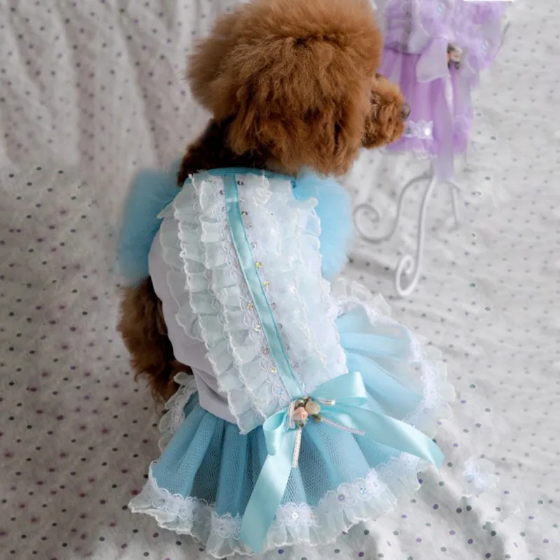Домашнее животное одежда для щенка кошка юбка-пачка с рукавами-фонариками; с вечерними платьями для маленькие собачки Чихуахуа костюмы