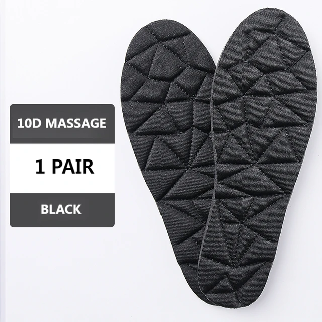 2022 New Memory Foam Orthopedic Insoles For Shoes Women Men Flat Feet Arch Support Massage Plantar Fasciitis Sports Pad Insole Black