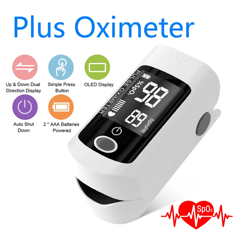 Portable new Finger Pulse Oximeter Medical Tip Blood Oxygen Saturation Monitor with Health Care Dropshipping |