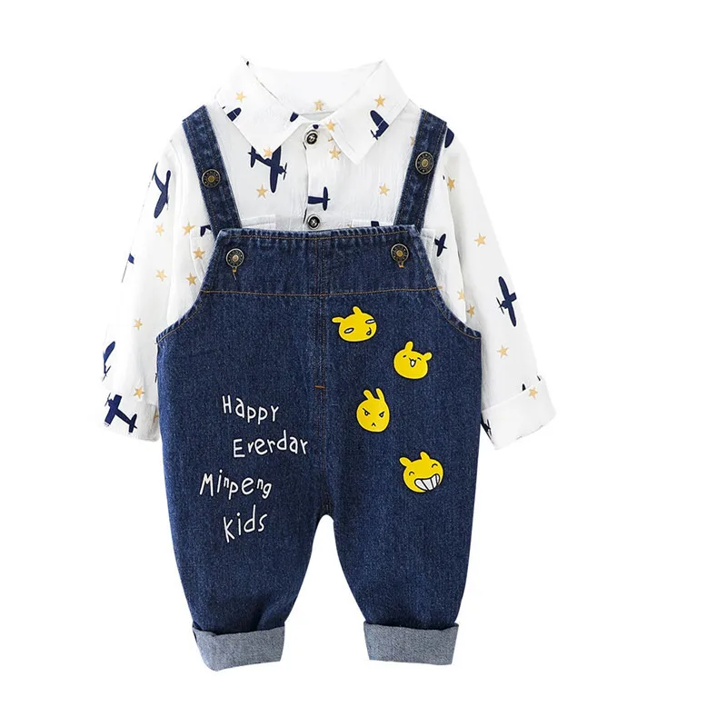 

Spring Autumn Baby Boys Clothing Suit Children Cartoon Pattern Shirt Overalls 2Pcs/sets Toddler Casual Clothes Kids Tracksuits