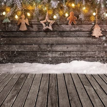 Рождественские фестивали кукла Звездная лампа вечерние Декор снег деревянный пол ребенок портрет фото фон фотография фон для фотосессии