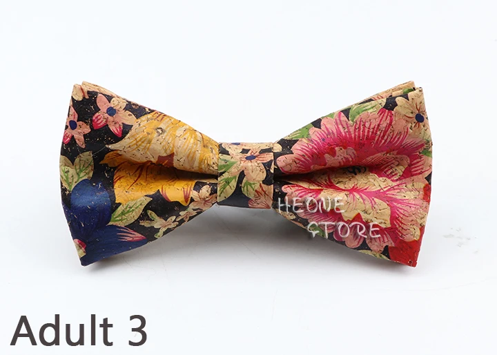 Neue Floral Kork Holz Fliegen Für Männer Frauen Kinder Hochzeit Casual Party Geschenk Mode Neuheit Handgemachte Solide Bowtie Zubehör – Detail 4