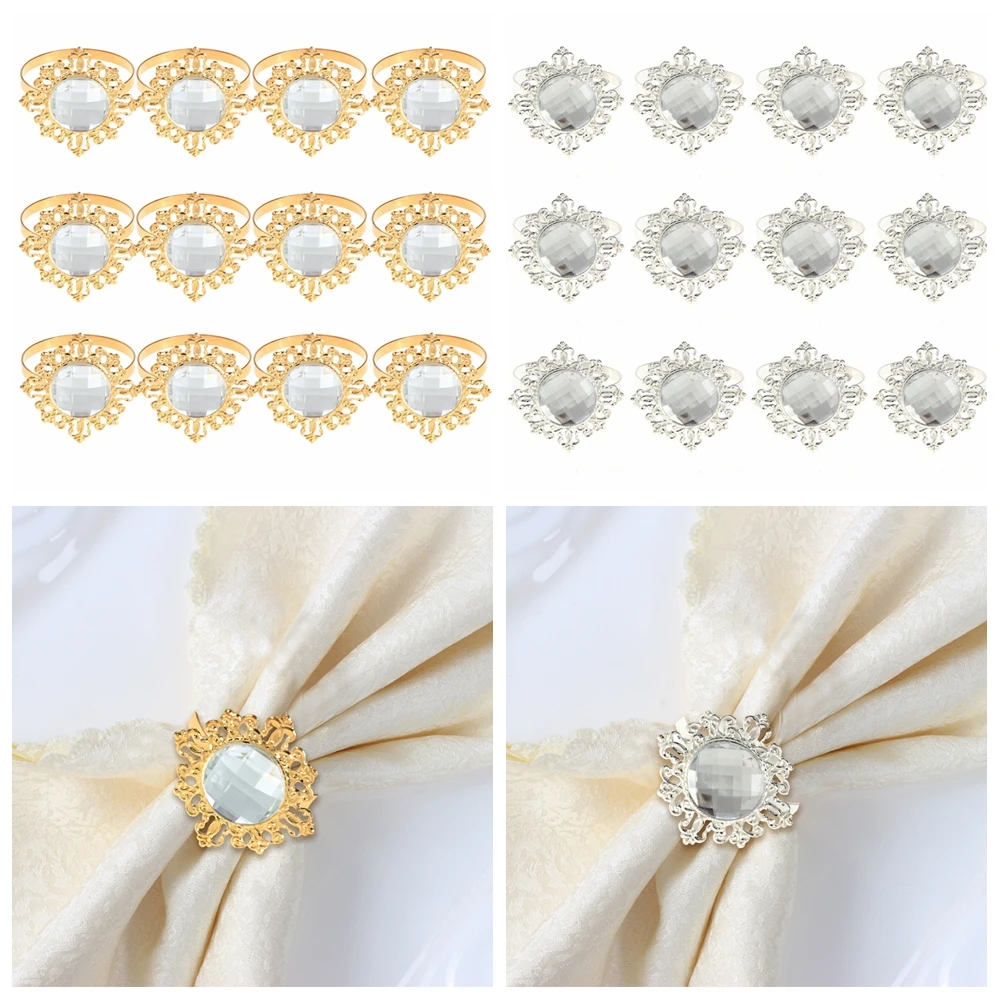 12 шт. акриловое кольцо для салфеток с алмазным дизайном украшение ужина