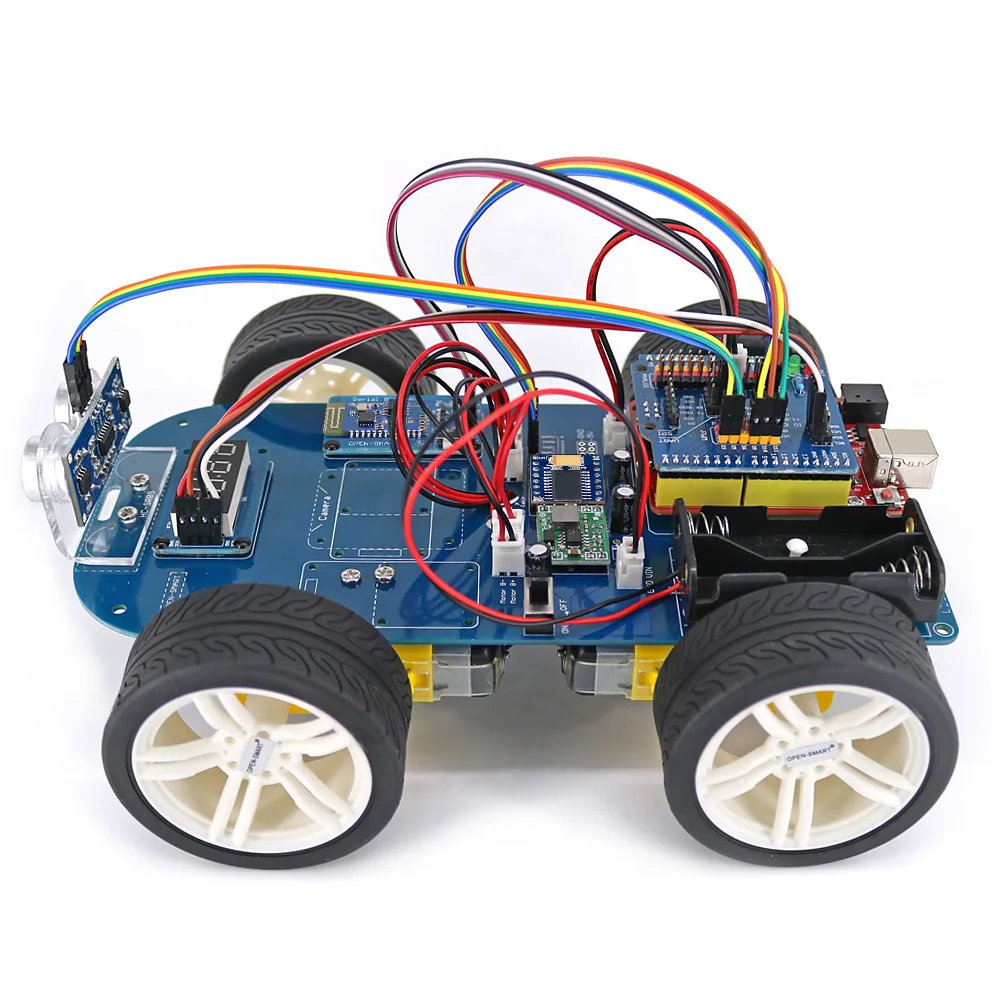 OPEN SMART 4WD последовательный Bluetooth контроллер резиновый Шестеренчатый двигатель