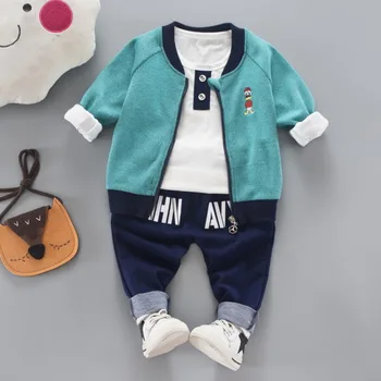 

Casual Fashion Boy Clothes Set Three-piece Suit Jacket T-shirt Pants Children's Clothing Suits