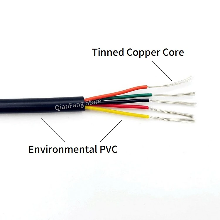 Провод с покрытием 1 м кабель 20AWG канал аудио линии 2 3 4 5 6 7 8 ядер изолированный