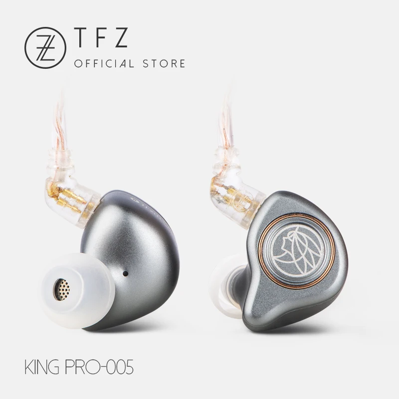 TFZ KING PRO ароматный Zither шейным HIFI монитор наушники в ухо спортивные Hifi наушники бас наушники металлические наушники - Цвет: Grey