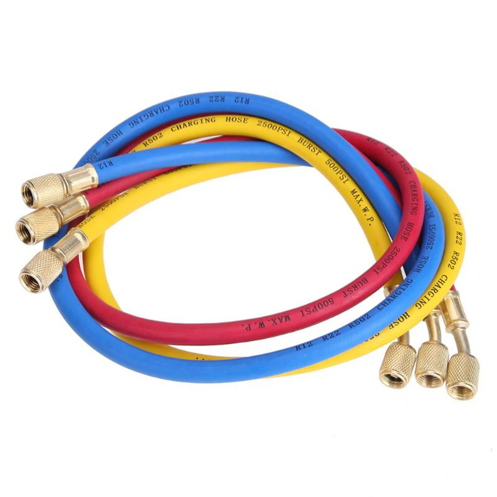Air Conditioning AC Diagnostic Manifold Gauges 2 Table Valve 3 Hoses Refrigerants Current Divider Meter for R134A R12 R22 R502