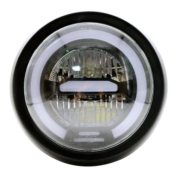 

Universal Motorcycle Modified LED Headlights LED Aperture Headlight Far and Near Light Retro Headlight(Yellow Light)