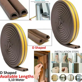 

5/10m Self Adhesive Seal Draft Strip Home Door Window Crevice Seal Draught Excluder Self Adhesive Tape Waterproof Seal Strip