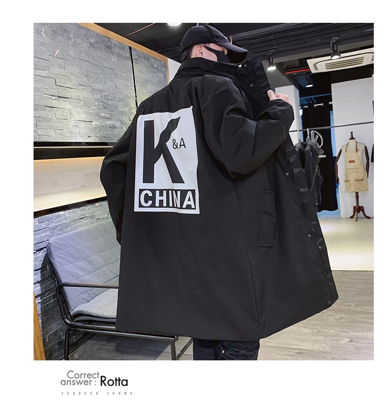 Hot Selling Lee Now Celebrity Style Winter New Style Korean-style Loose-Fit KK Combat Team Hooded Cotton-padded Clothes Mid